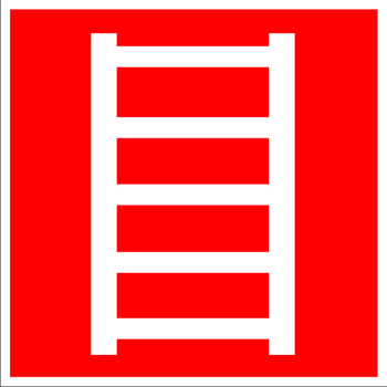 F03 пожарная лестница (пластик, 200х200 мм) - Знаки безопасности - Знаки пожарной безопасности - Магазин охраны труда ИЗО Стиль